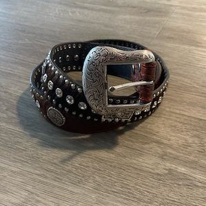 Brown Leather Western Belt